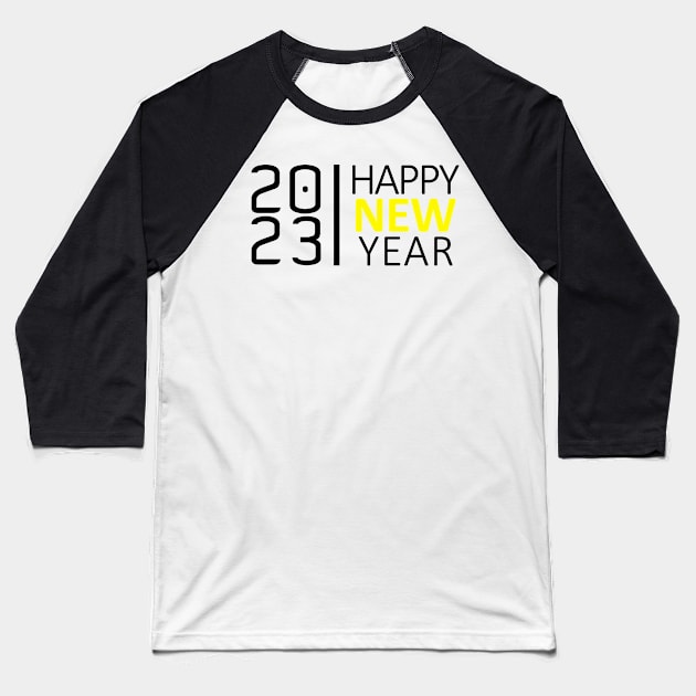 Happy New Year 2023 - Black Baseball T-Shirt by SimSang